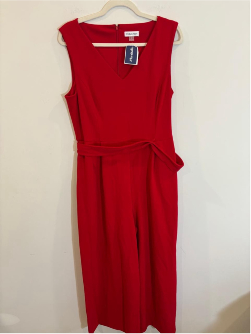 Women's Calvin Klein Red Sleeveless Jumpsuit Size 12